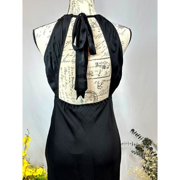 Free People Night Owl Tie Back Slip Dress Black S - Picture 12 of 15